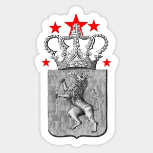 Lion crowned medieval emblem Sticker